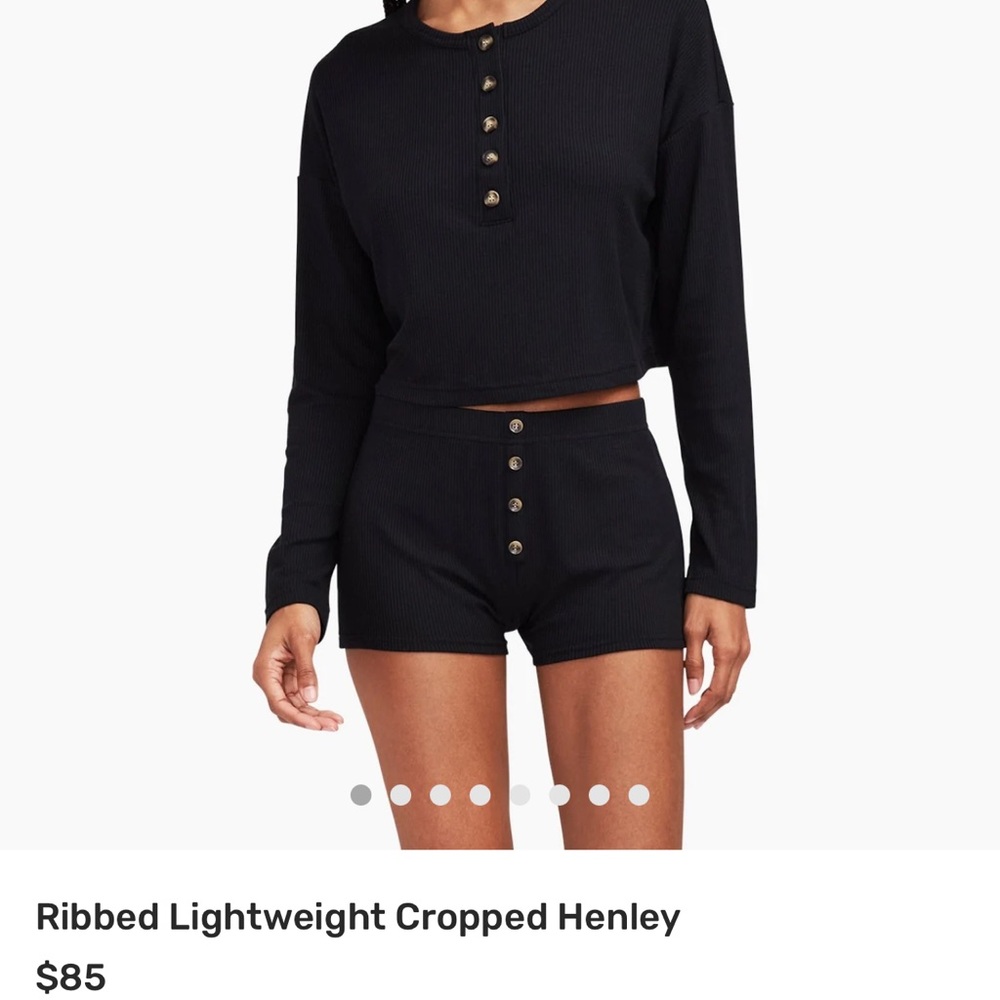 Naadam Ribbed Lightweight Cropped Henley